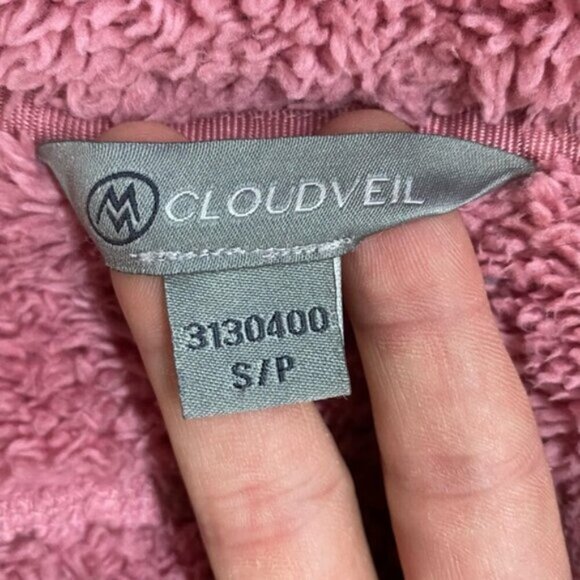 5/$25 Cloudveil Pink Fuzzy Sherpa Full Zip Mock Neck Sweater Light Jacket S - Picture 3 of 16